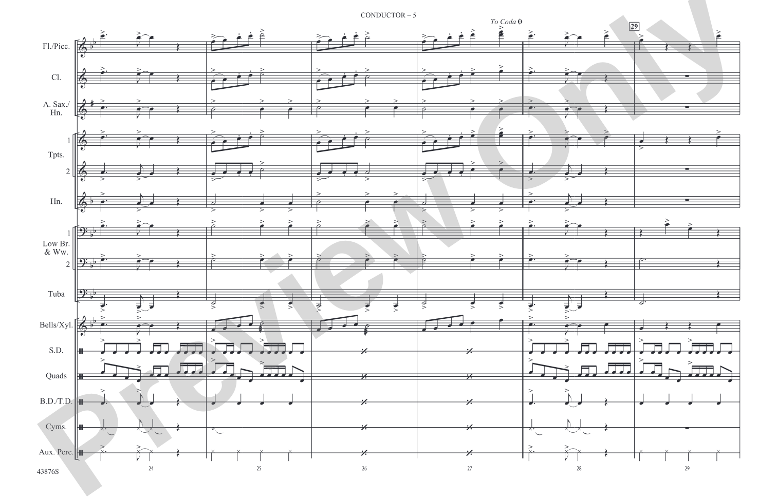 Birthday: Marching Band Conductor Score & Parts