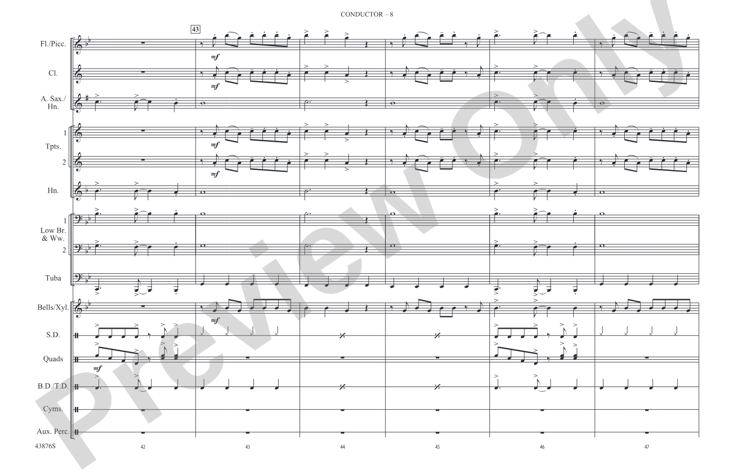 Birthday: Marching Band Conductor Score & Parts