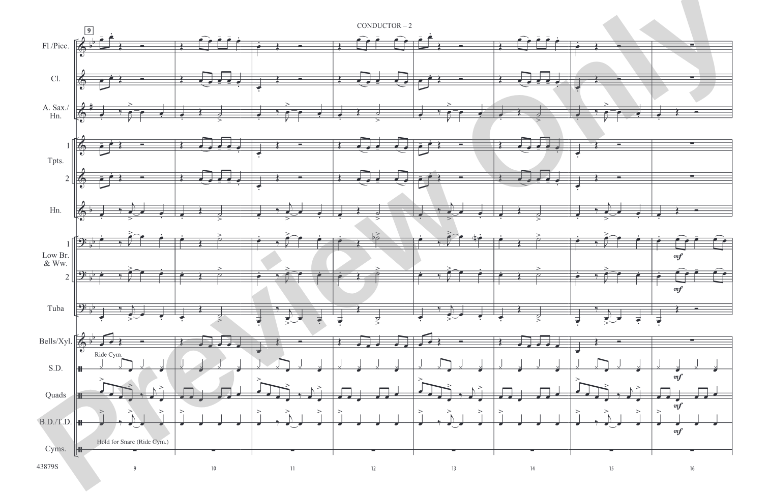 Escape (from Guardians of the Galaxy): Marching Band Conductor Score & Parts