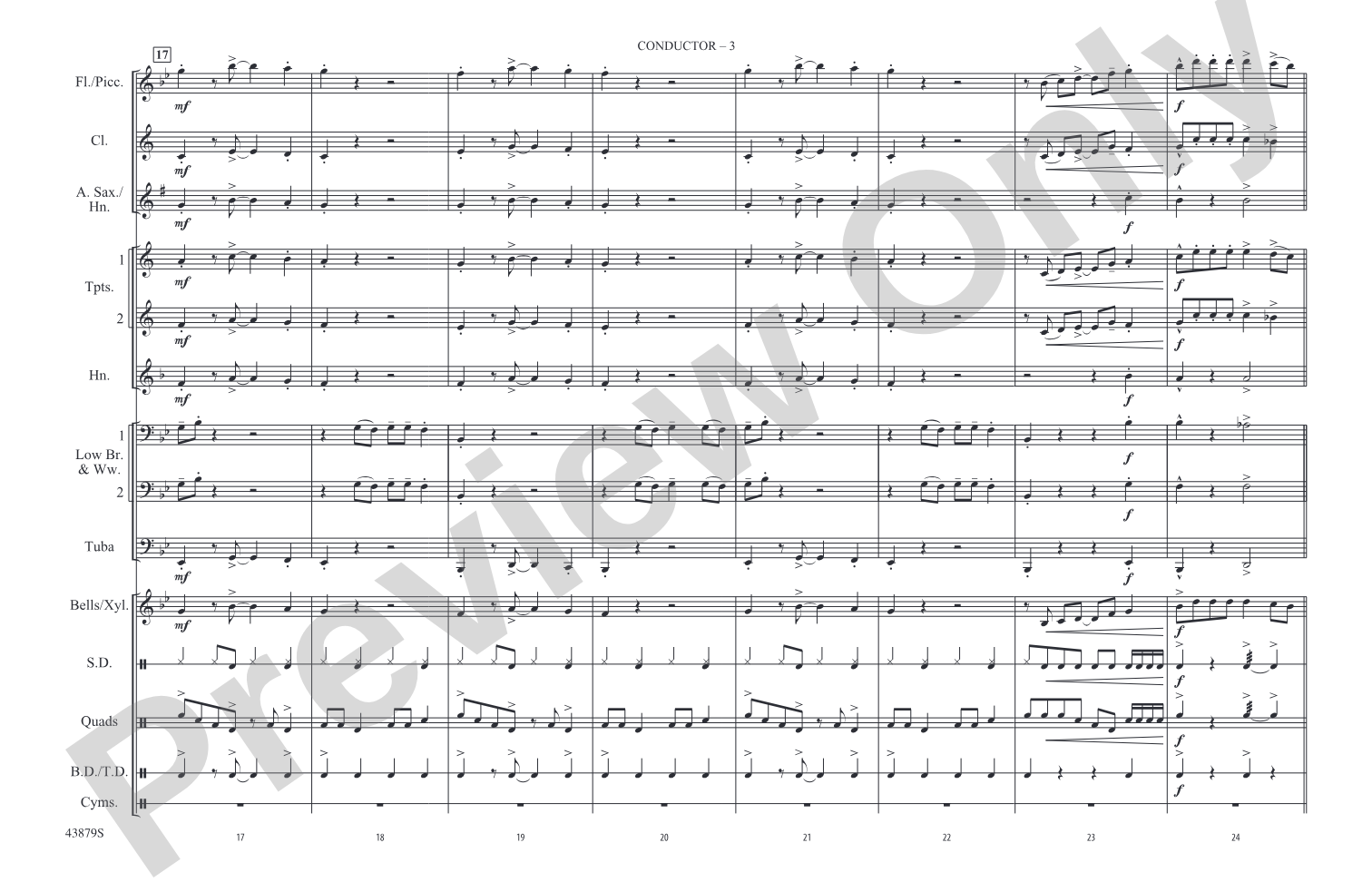Escape (from Guardians of the Galaxy): Marching Band Conductor Score & Parts