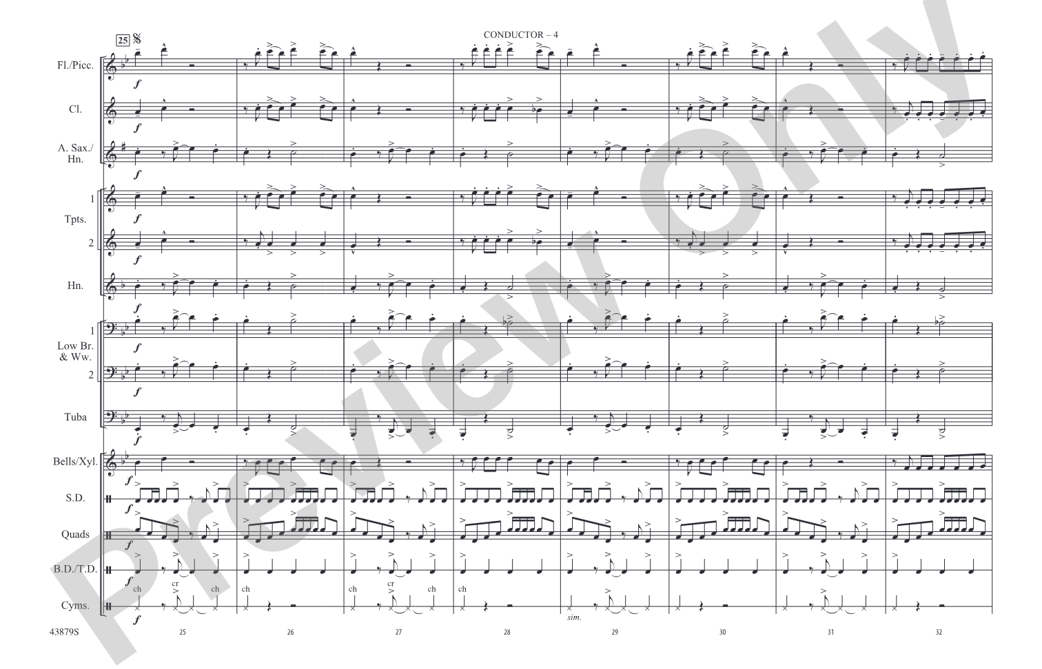 Escape (from Guardians of the Galaxy): Marching Band Conductor Score & Parts