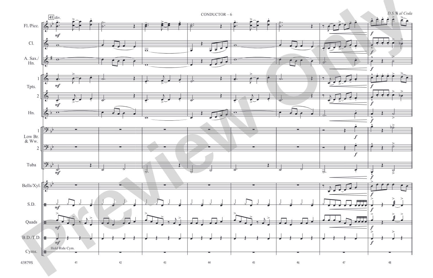 Escape (from Guardians of the Galaxy): Marching Band Conductor Score & Parts