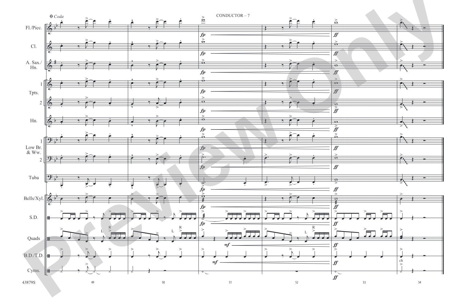 Escape (from Guardians of the Galaxy): Marching Band Conductor Score & Parts