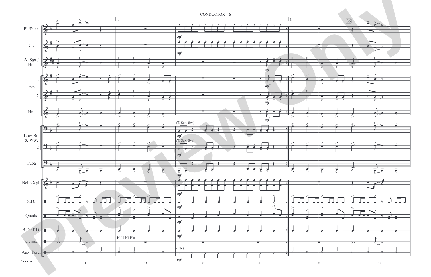 Shut Up and Dance: Marching Band Conductor Score & Parts