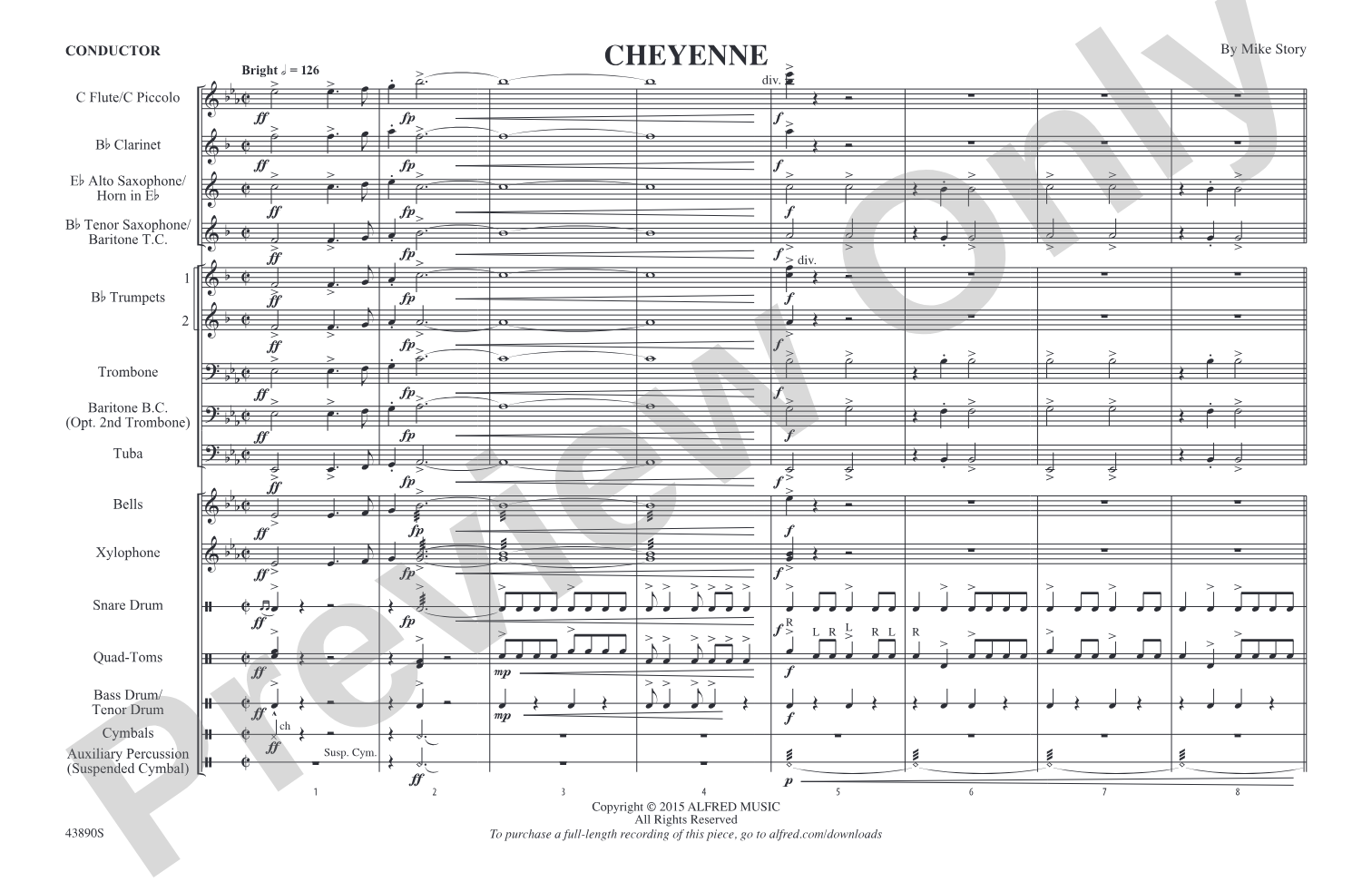 Cheyenne: Marching Band Conductor Score & Parts