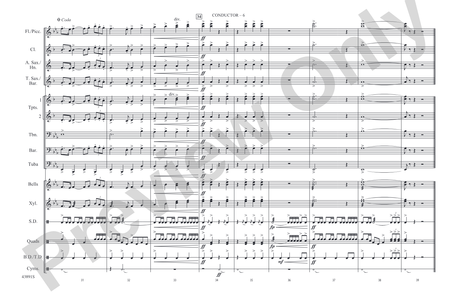 Conquest (from Captain from Castille): Marching Band Conductor Score & Parts