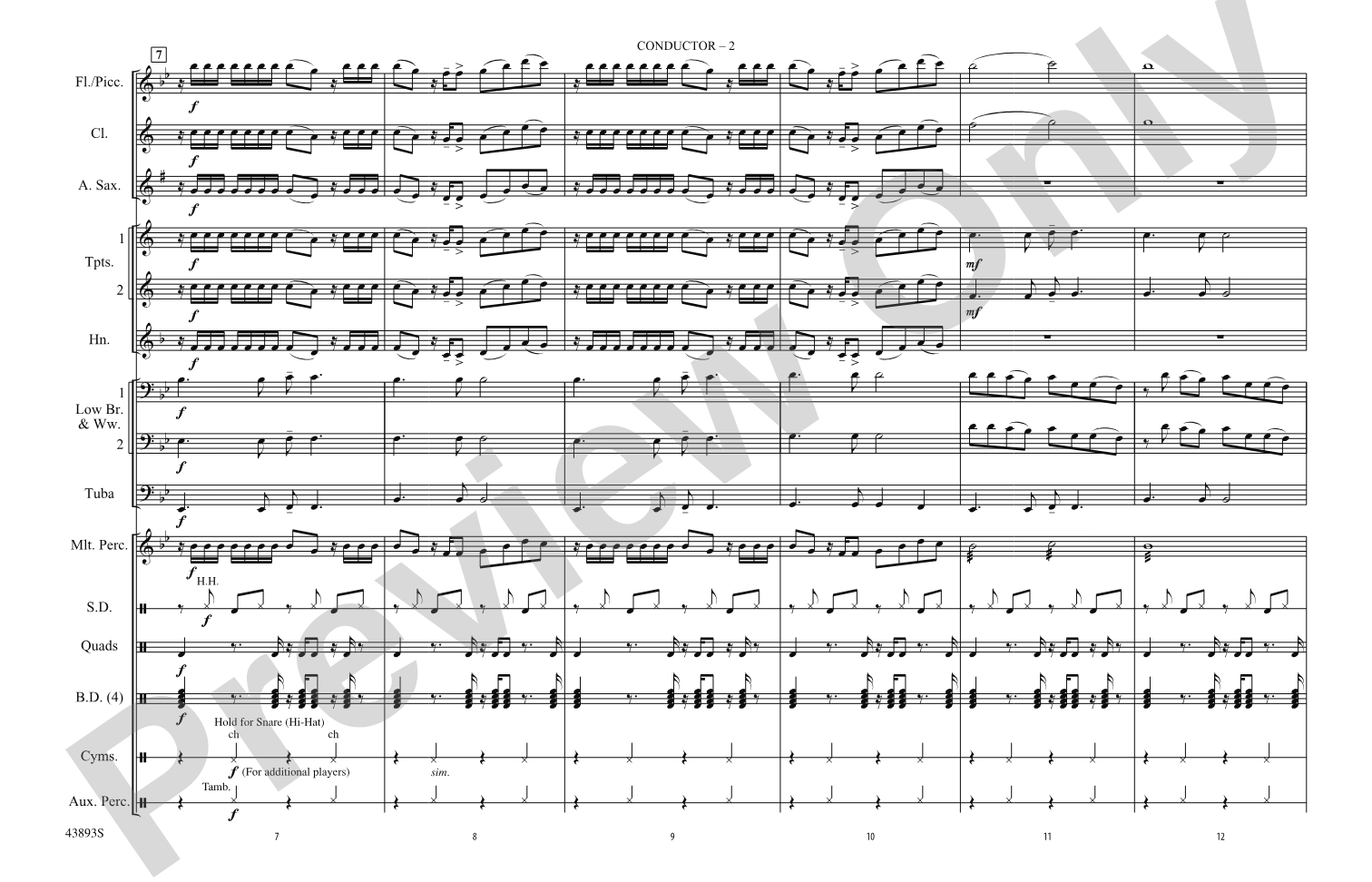 Problem: Marching Band Conductor Score & Parts