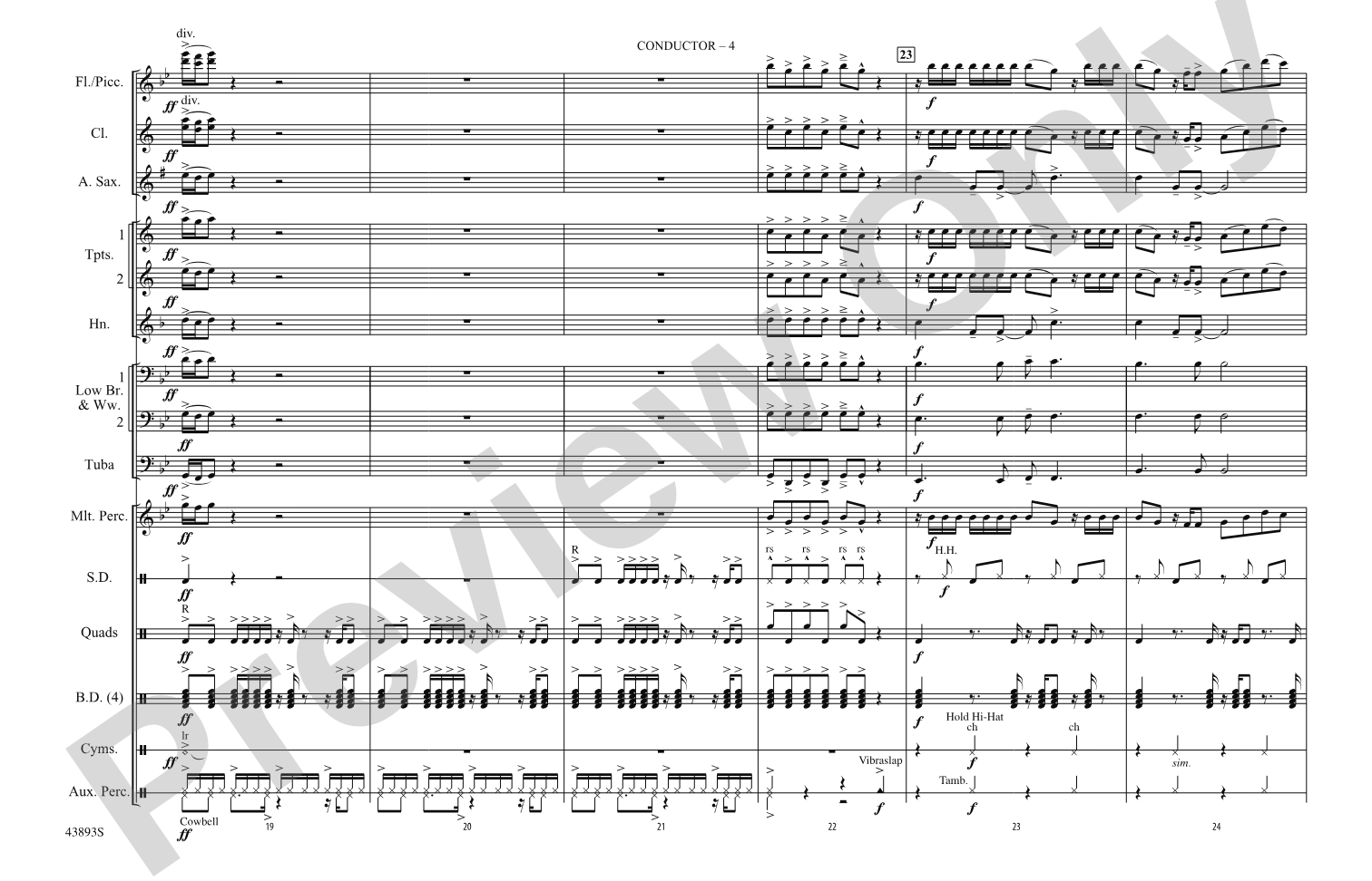 Problem: Marching Band Conductor Score & Parts