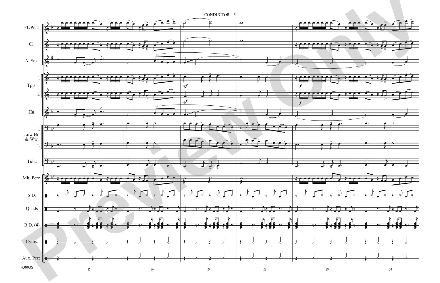 Problem: Marching Band Conductor Score & Parts