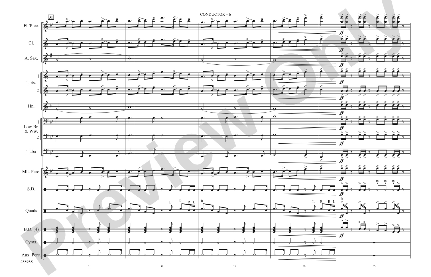 Problem: Marching Band Conductor Score & Parts
