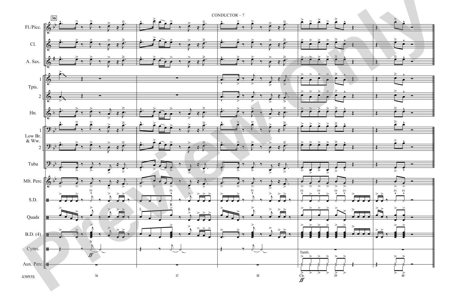 Problem: Marching Band Conductor Score & Parts