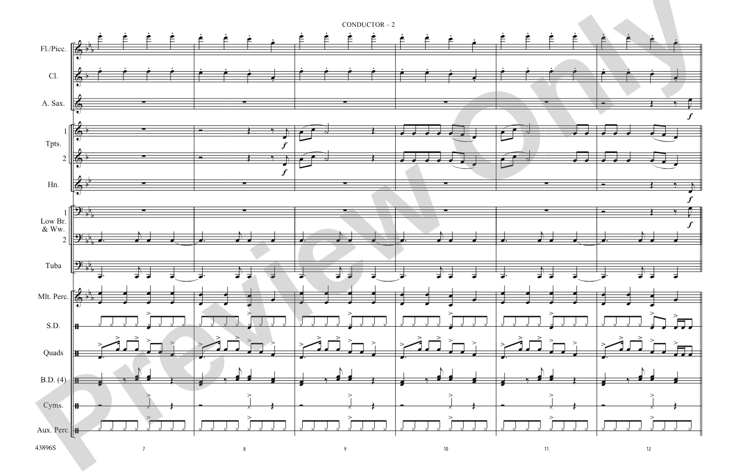 Dark Horse: Marching Band Conductor Score & Parts