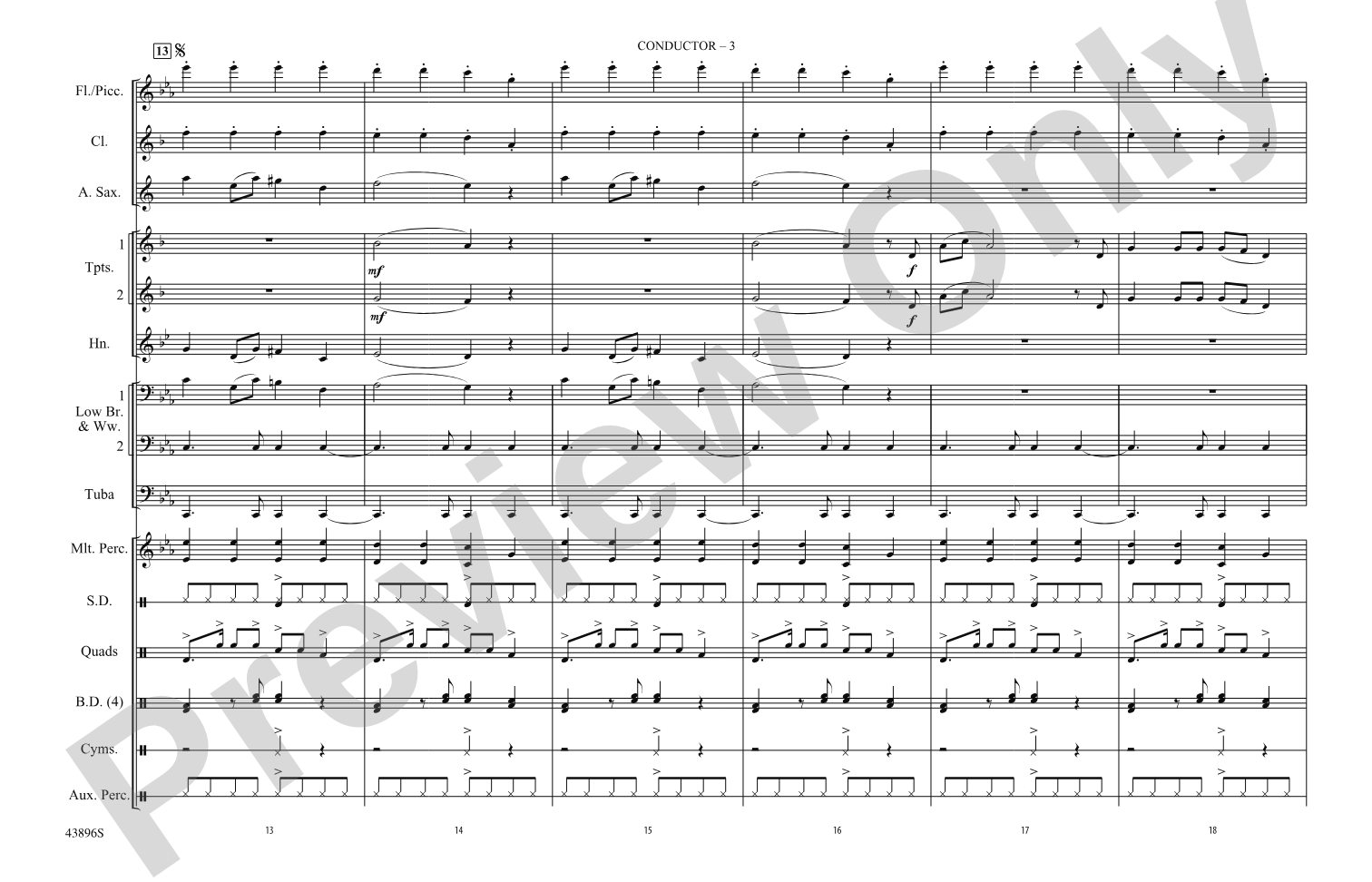 Dark Horse: Marching Band Conductor Score & Parts