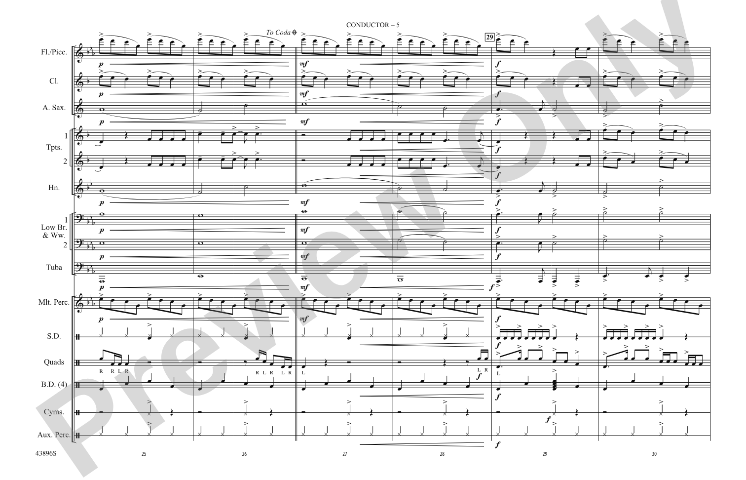 Dark Horse: Marching Band Conductor Score & Parts