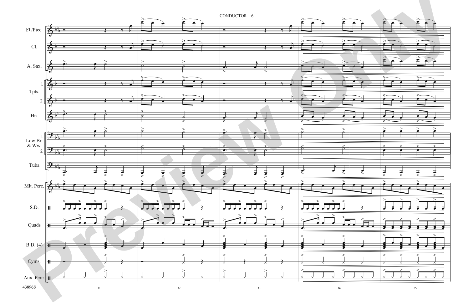Dark Horse: Marching Band Conductor Score & Parts