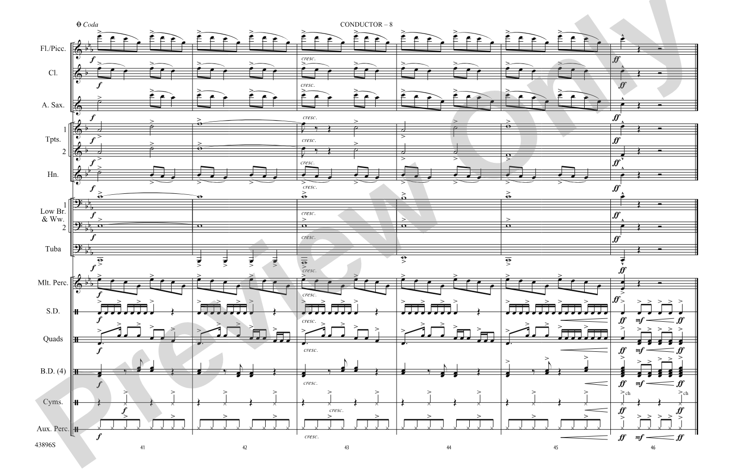 Dark Horse: Marching Band Conductor Score & Parts