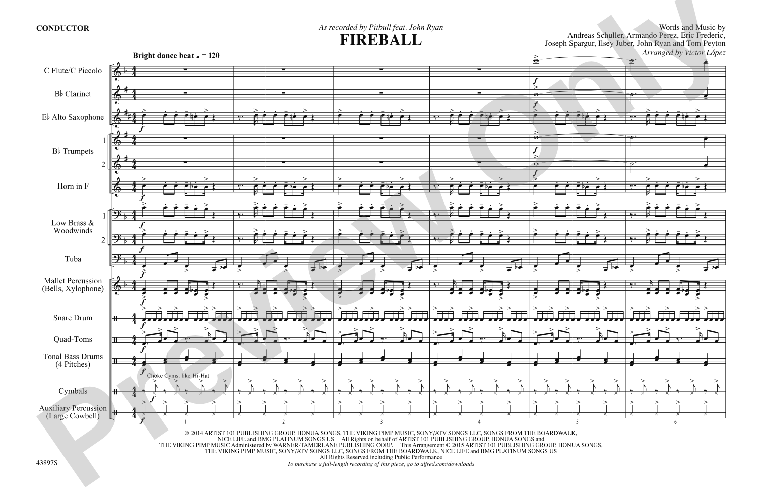 Fireball: Marching Band Conductor Score & Parts