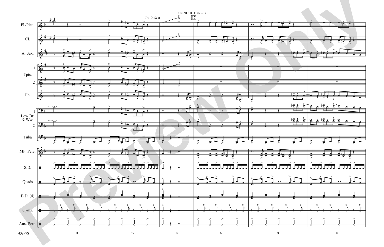 Fireball: Marching Band Conductor Score & Parts