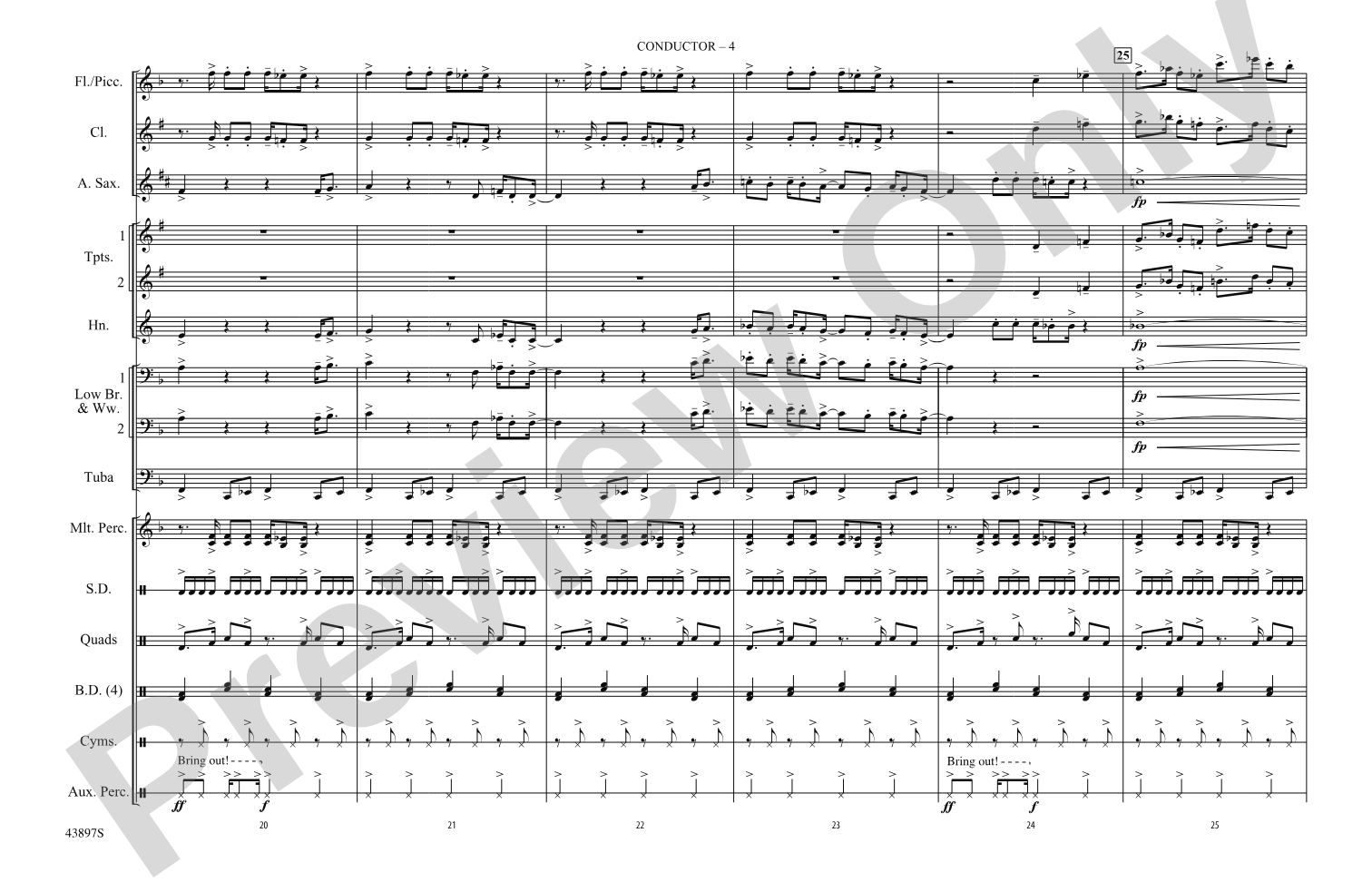 Fireball: Marching Band Conductor Score & Parts