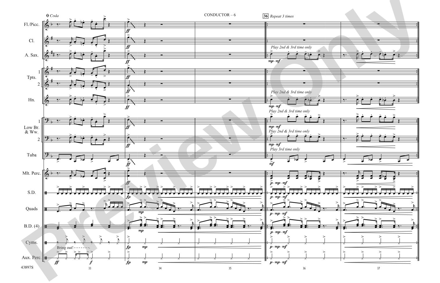 Fireball: Marching Band Conductor Score & Parts