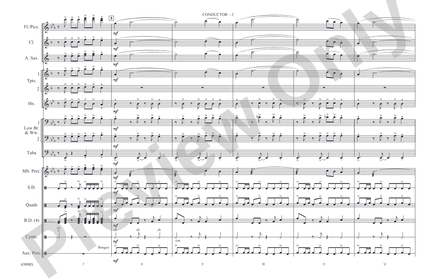 The Magnificent Seven: Marching Band Conductor Score & Parts