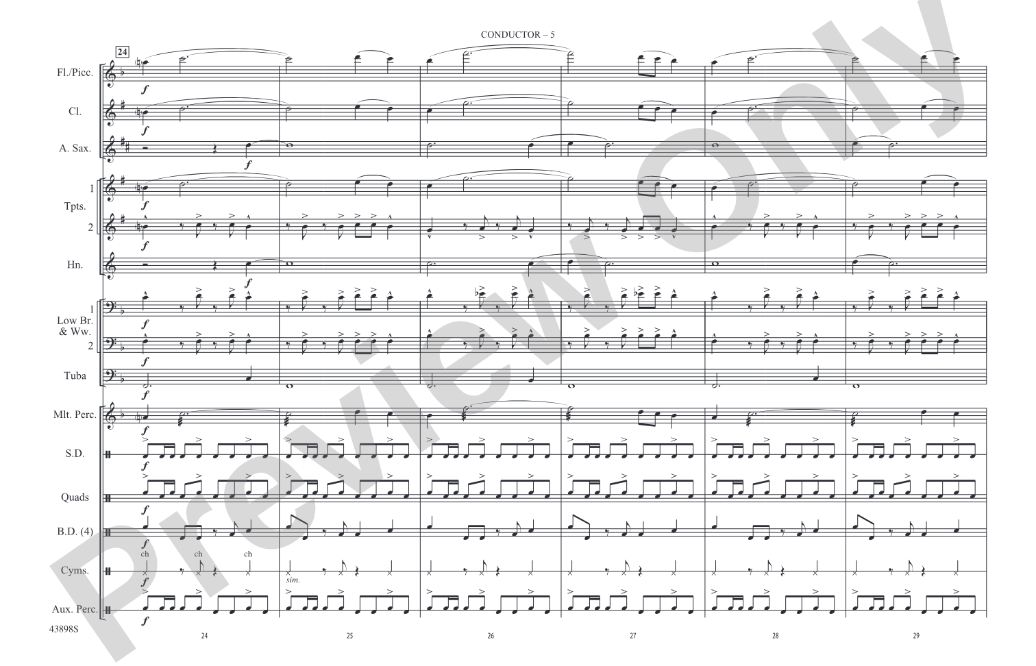 The Magnificent Seven: Marching Band Conductor Score & Parts