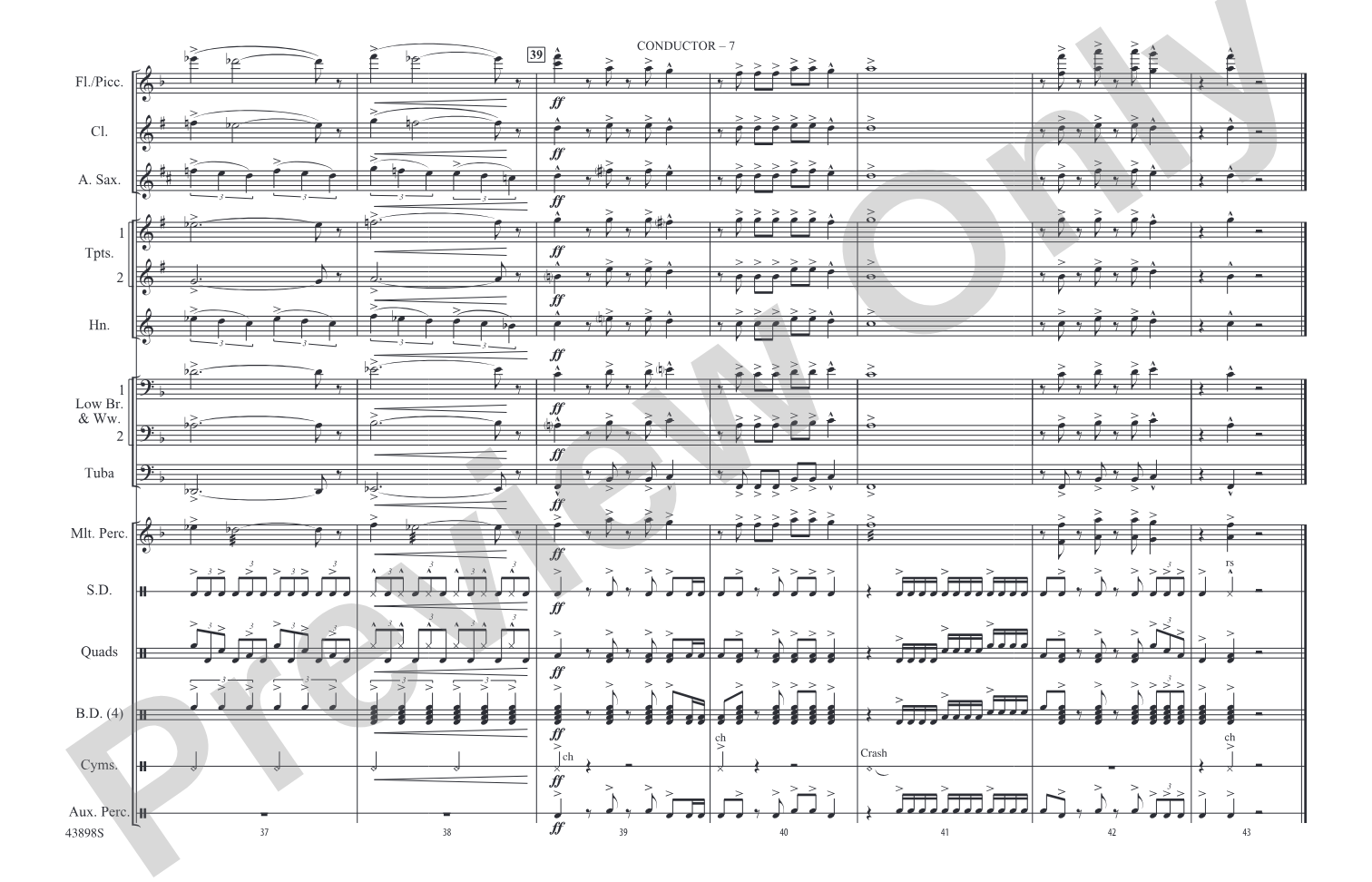 The Magnificent Seven: Marching Band Conductor Score & Parts