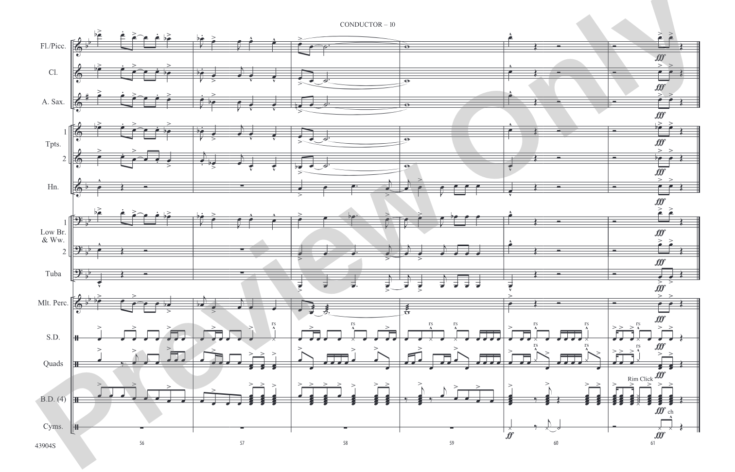 Rock and Roll: Marching Band Conductor Score & Parts