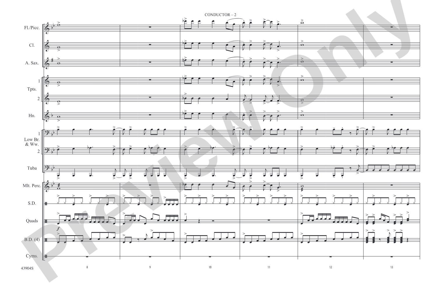 Rock and Roll: Marching Band Conductor Score & Parts