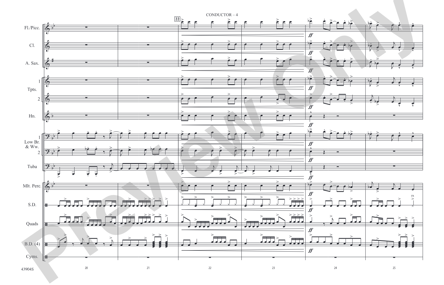 Rock and Roll: Marching Band Conductor Score & Parts
