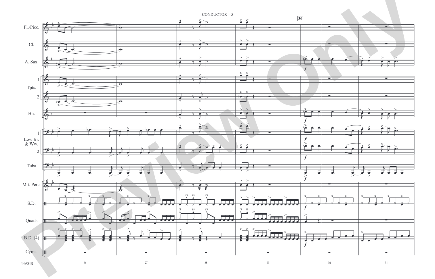 Rock and Roll: Marching Band Conductor Score & Parts