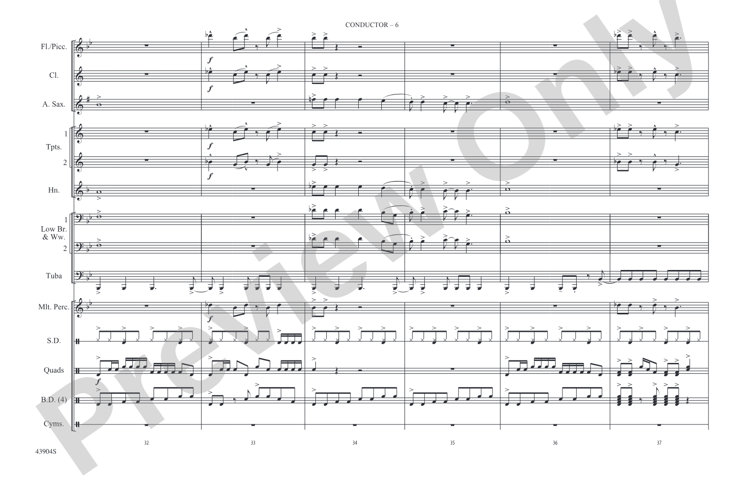 Rock and Roll: Marching Band Conductor Score & Parts
