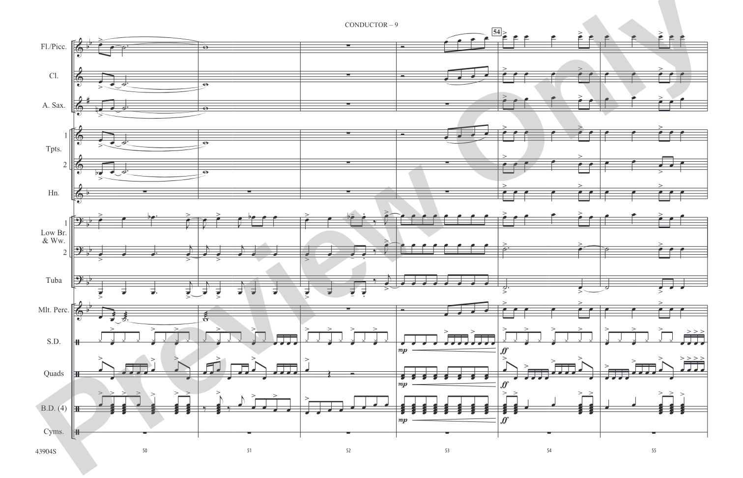 Rock and Roll: Marching Band Conductor Score & Parts