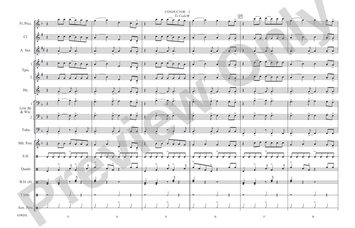 Steal My Girl: Marching Band Conductor Score & Parts