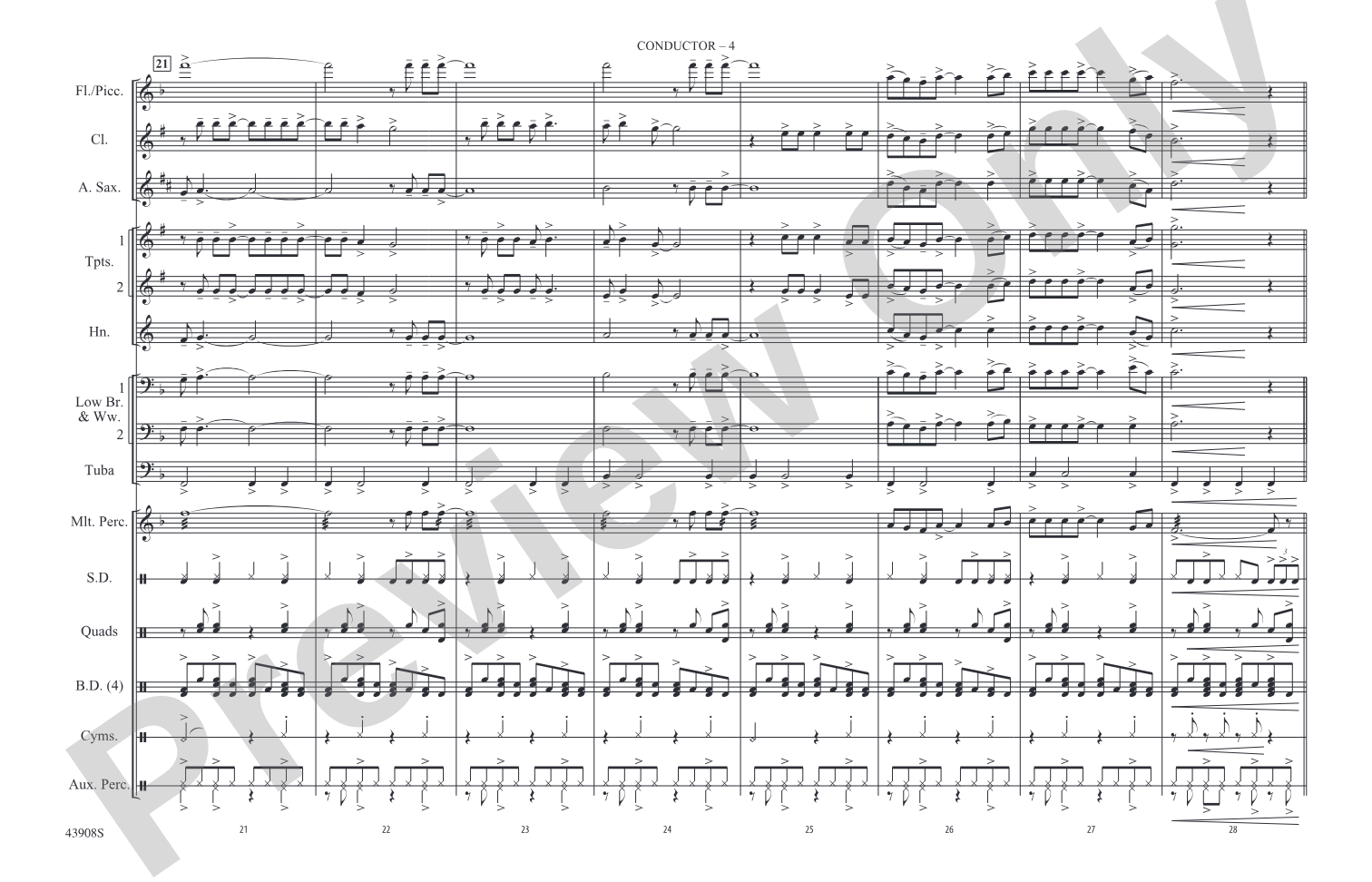 Spirit in the Sky (from Guardians of the Galaxy): Marching Band Conductor Score & Parts