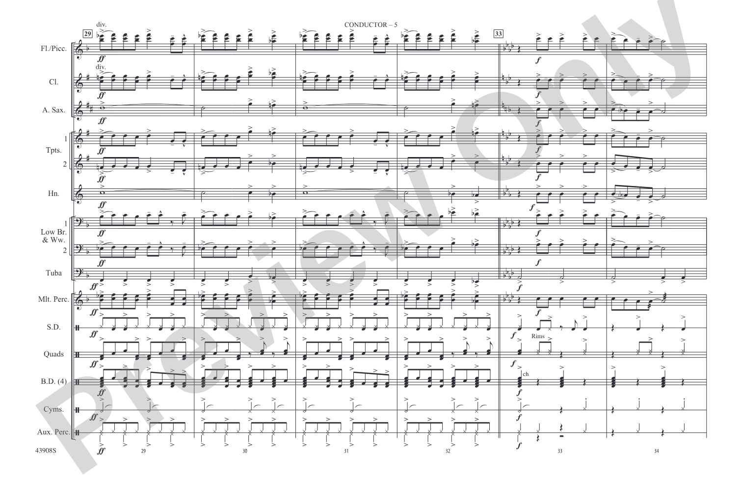 Spirit in the Sky (from Guardians of the Galaxy): Marching Band Conductor Score & Parts