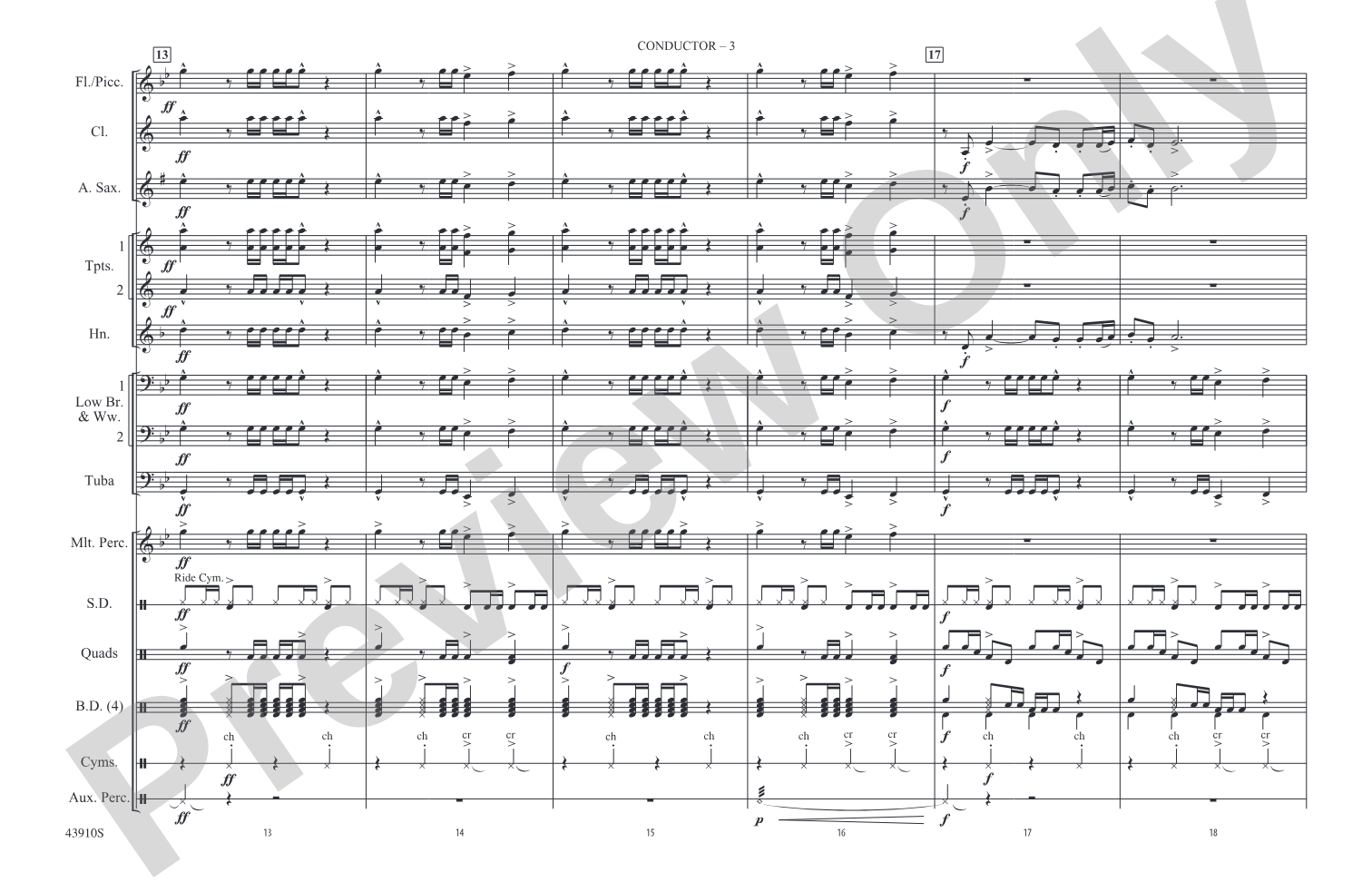 NFL Countdown Theme: Marching Band Conductor Score & Parts