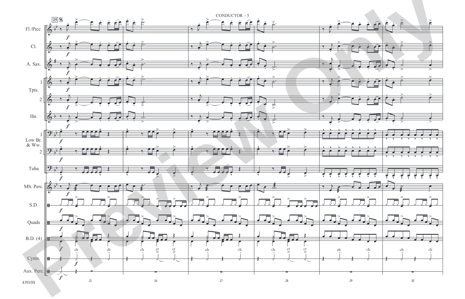NFL Countdown Theme: Marching Band Conductor Score & Parts