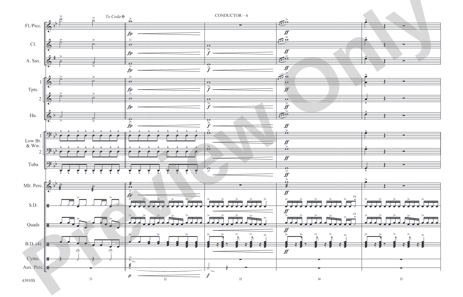 NFL Countdown Theme: Marching Band Conductor Score & Parts