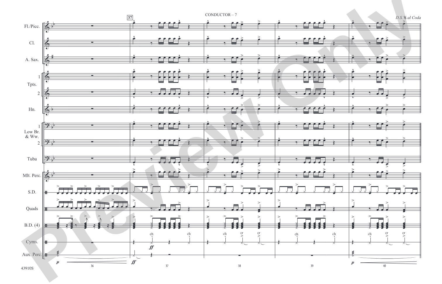 NFL Countdown Theme: Marching Band Conductor Score & Parts