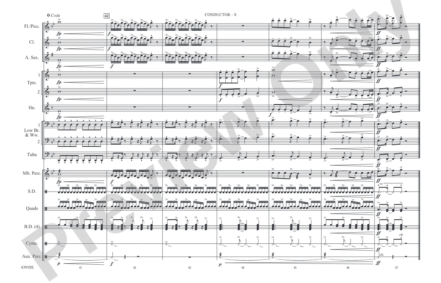 NFL Countdown Theme: Marching Band Conductor Score & Parts