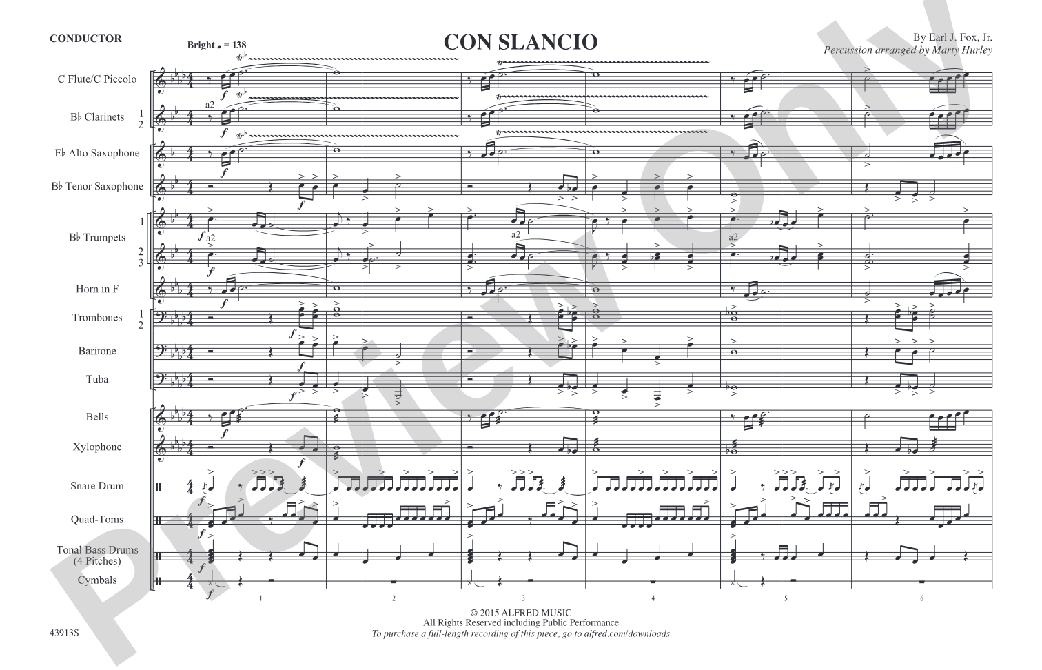 Con Slancio: Marching Band Conductor Score & Parts