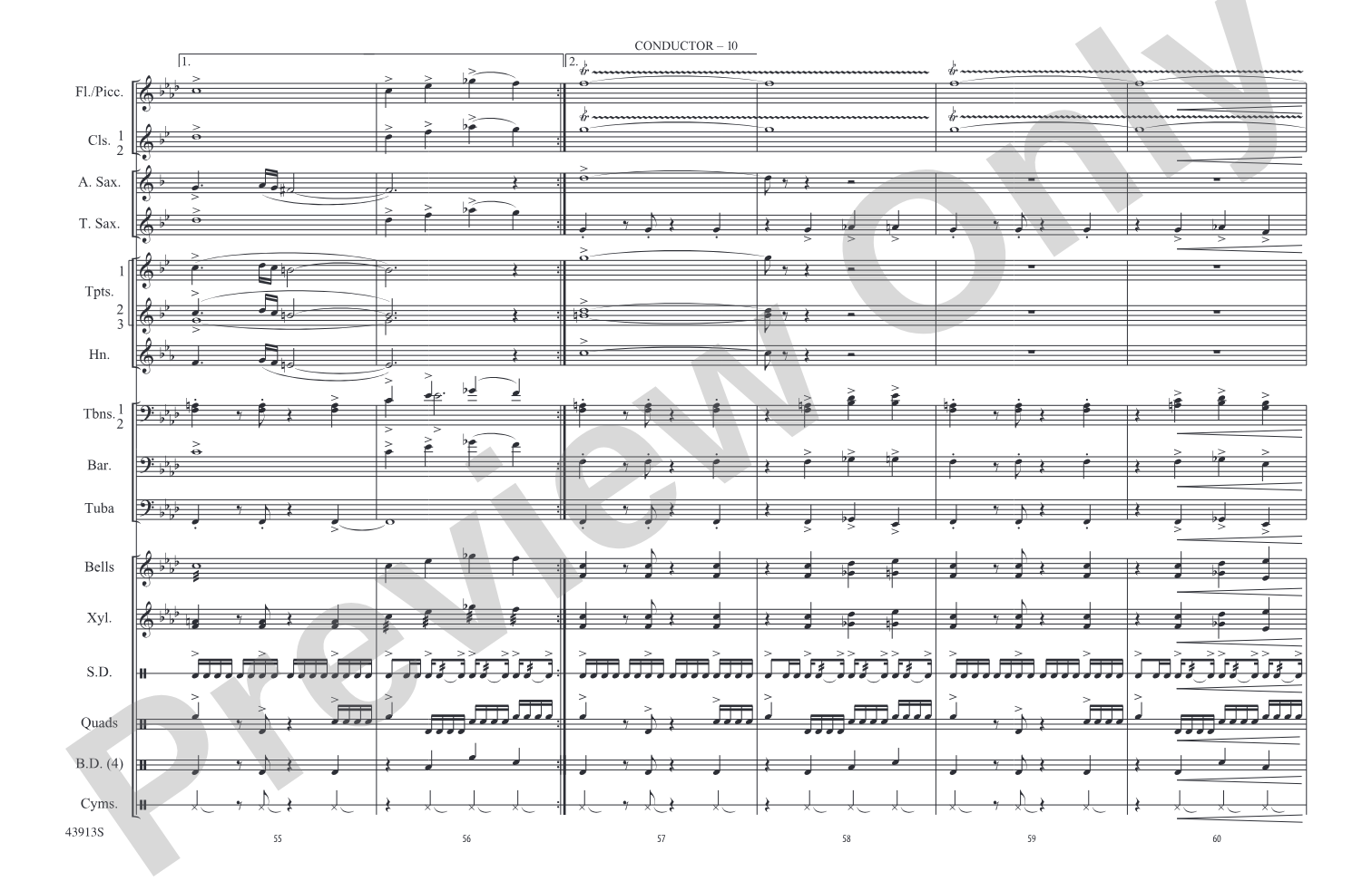 Con Slancio: Marching Band Conductor Score & Parts