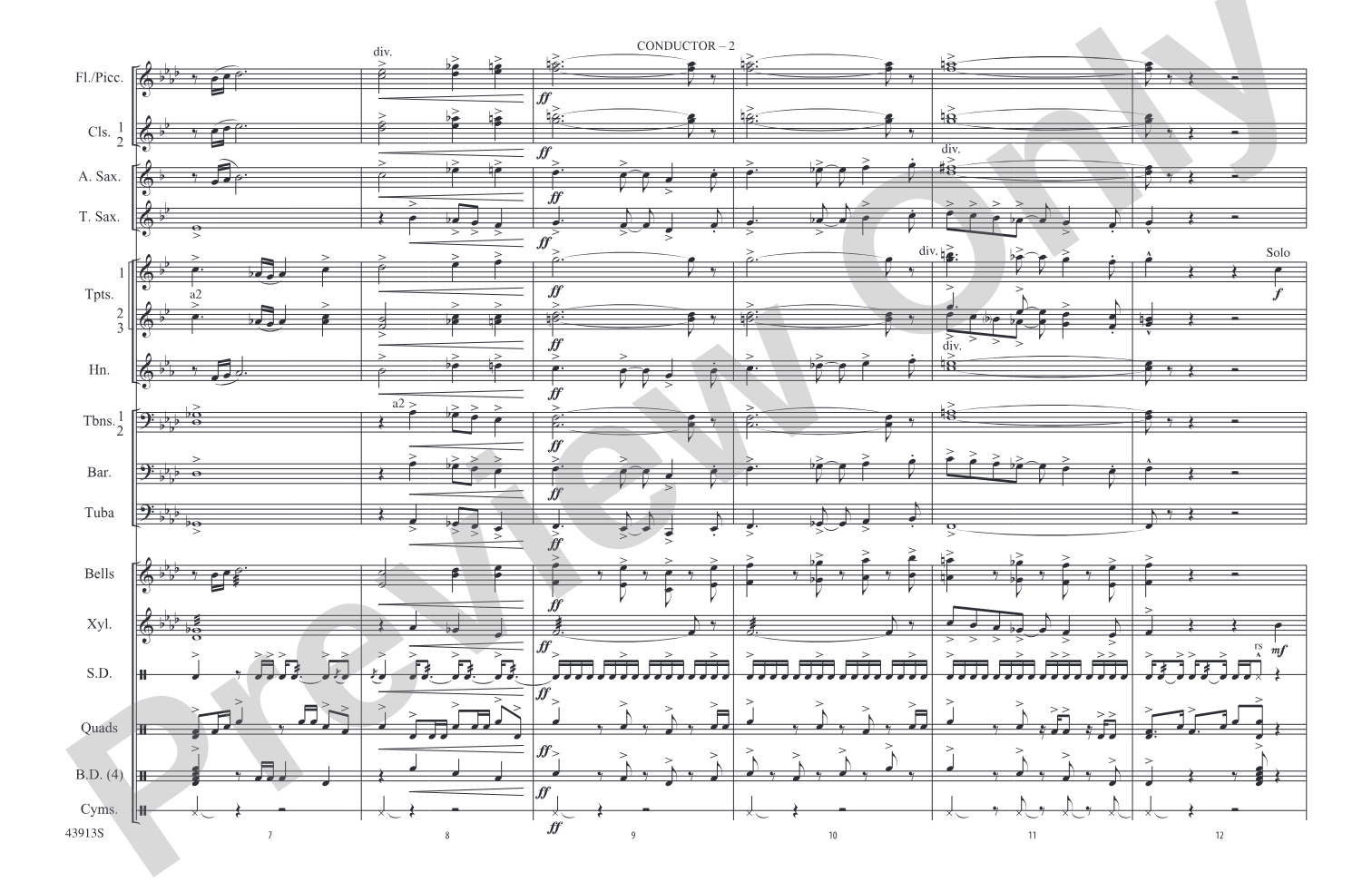 Con Slancio: Marching Band Conductor Score & Parts