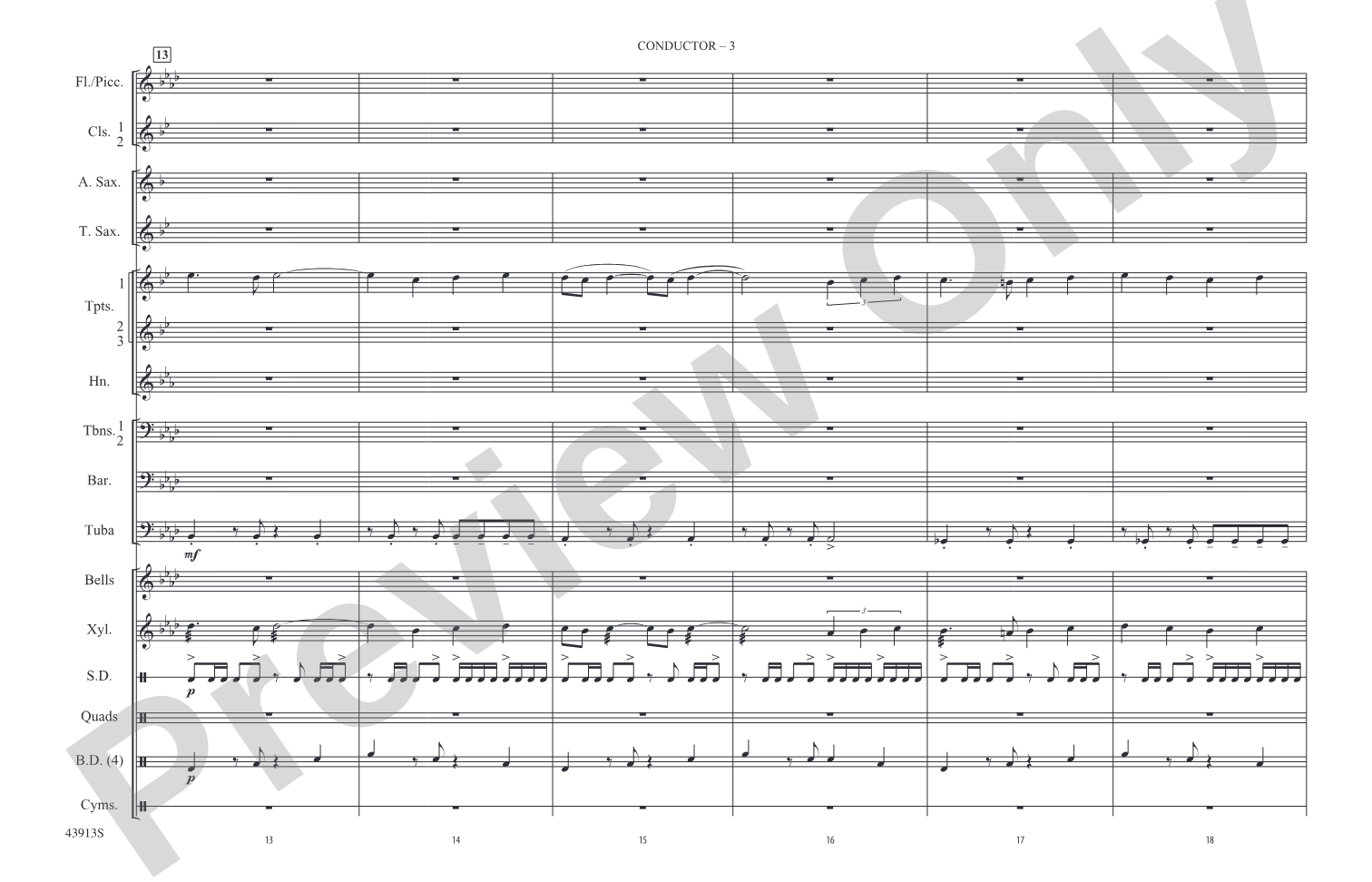 Con Slancio: Marching Band Conductor Score & Parts