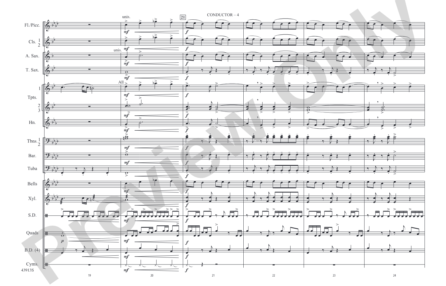 Con Slancio: Marching Band Conductor Score & Parts