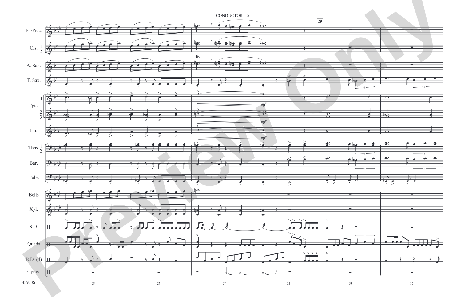 Con Slancio: Marching Band Conductor Score & Parts