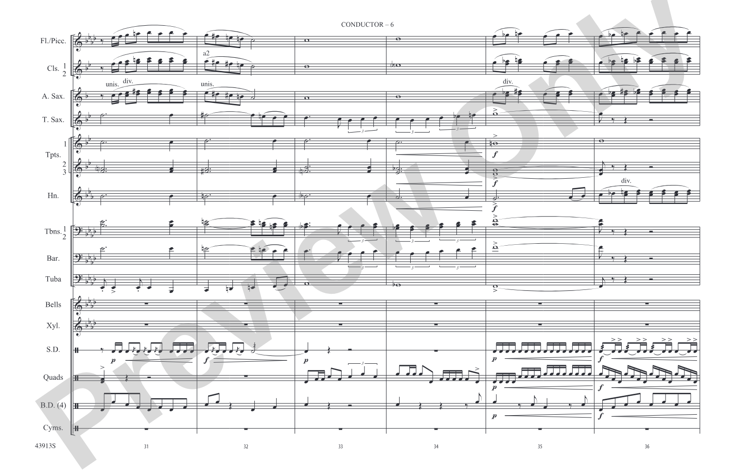 Con Slancio: Marching Band Conductor Score & Parts