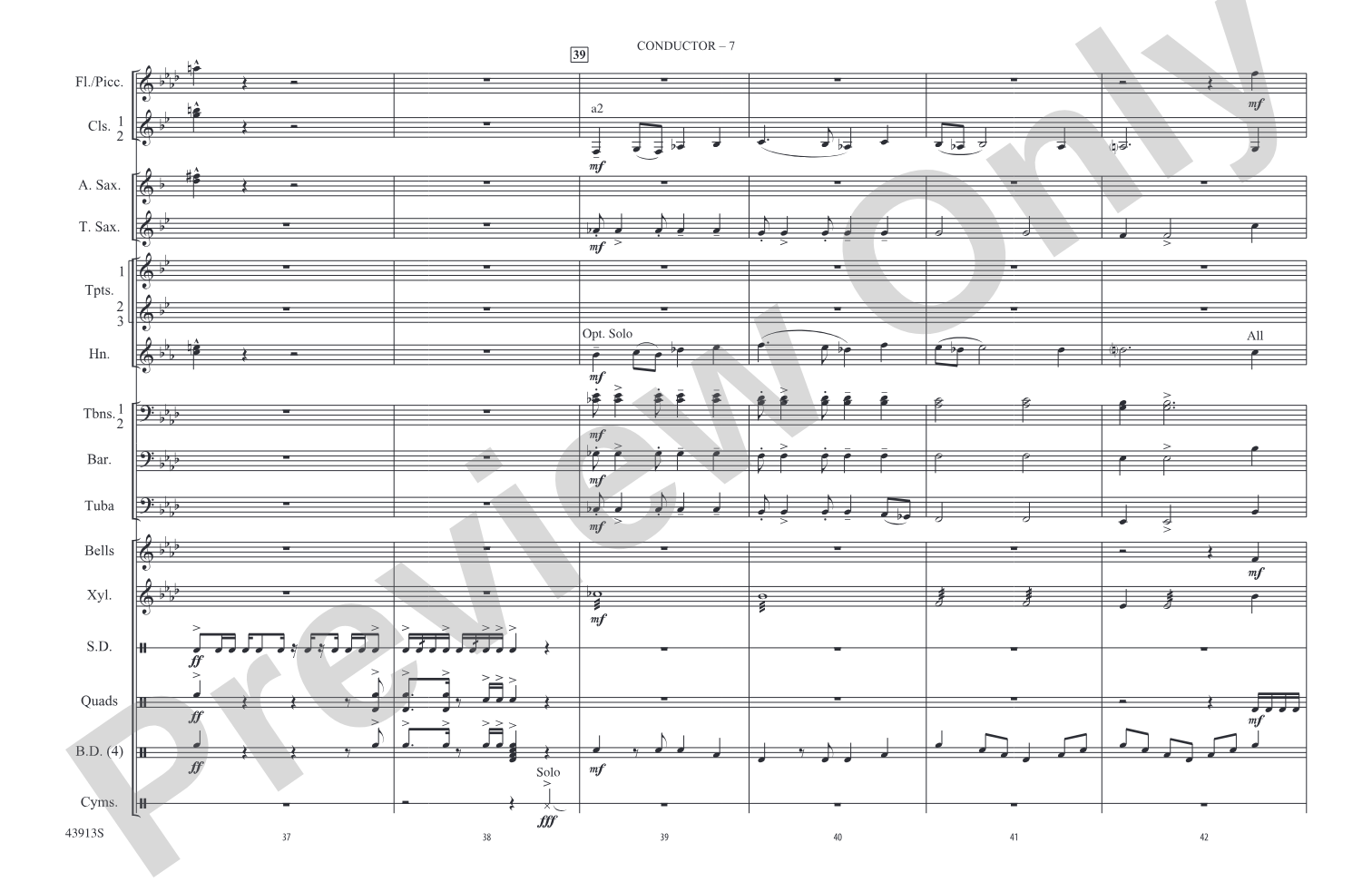 Con Slancio: Marching Band Conductor Score & Parts