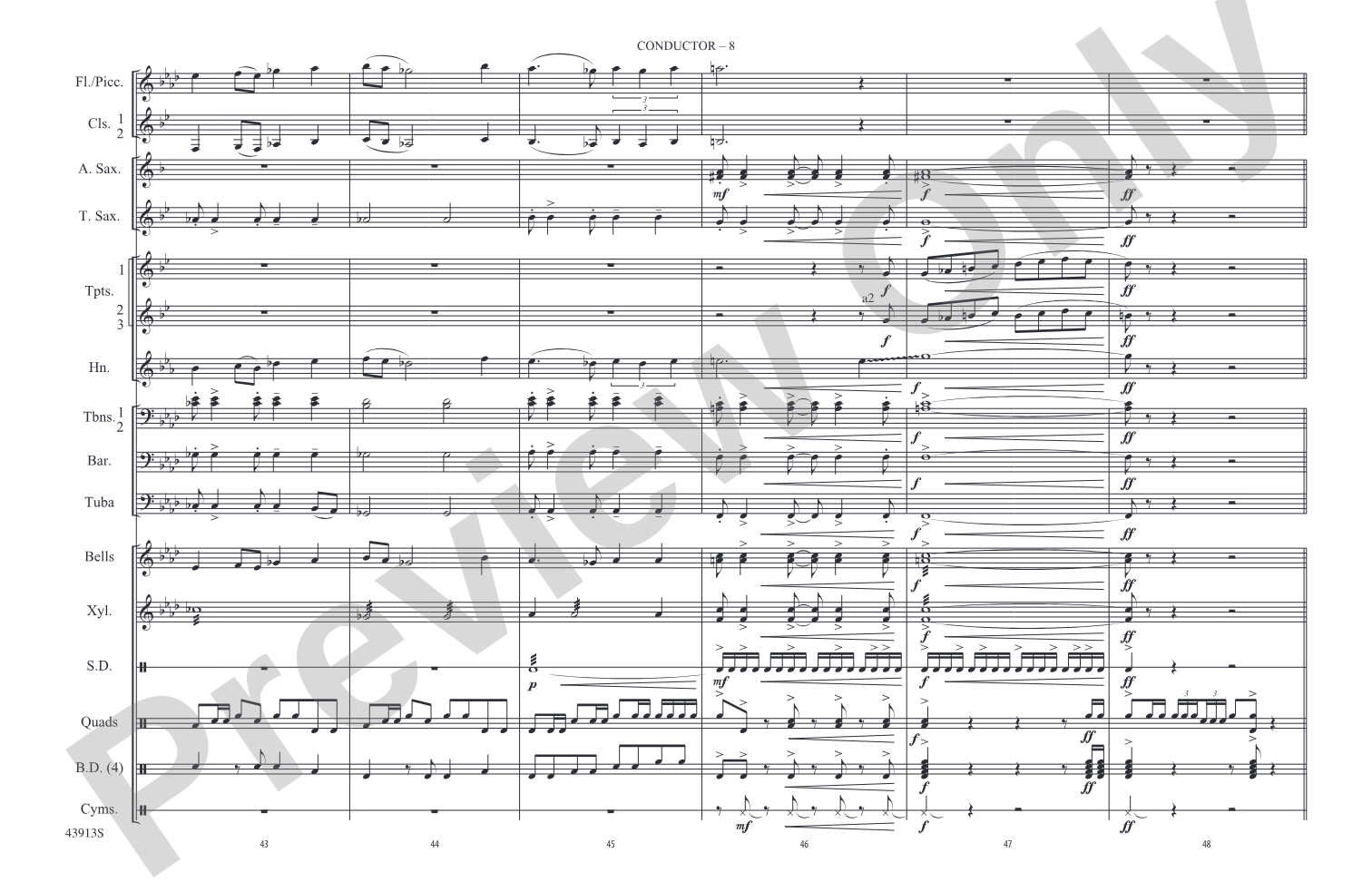 Con Slancio: Marching Band Conductor Score & Parts